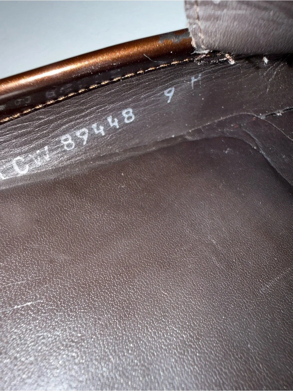 Stuart Weitzman Brown Patent Leather Metal Bit On The Vamp Slide On Loafers 9